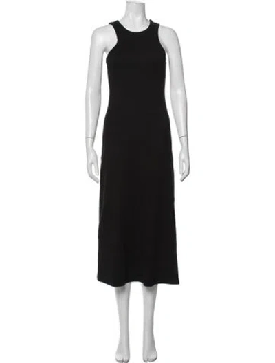 Pre-owned Pixie Market Crew Neck Midi Length Dress In Black
