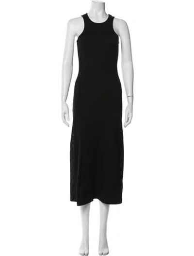 Pre-owned Pixie Market Crew Neck Midi Length Dress In Black