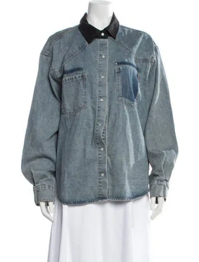 Pre-owned Pixie Market Denim Jacket In Blue