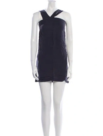 Pre-owned Pixie Market Halterneck Mini Dress In Blue