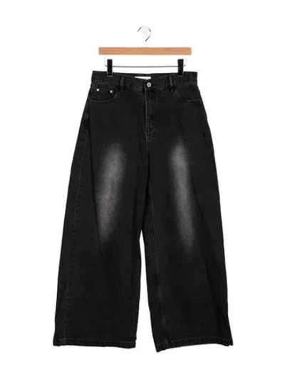 Pre-owned Pixie Market High-rise Wide Leg Jeans In Blue