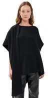 Pixie Market Knit Cape Top Black In Black