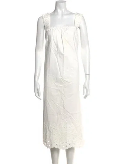 Pre-owned Pixie Market Lace Pattern Midi Length Dress In White