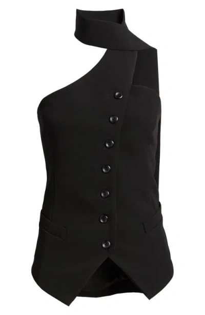 Pixie Market Mara Choker Neck Sleeveless Top In Black
