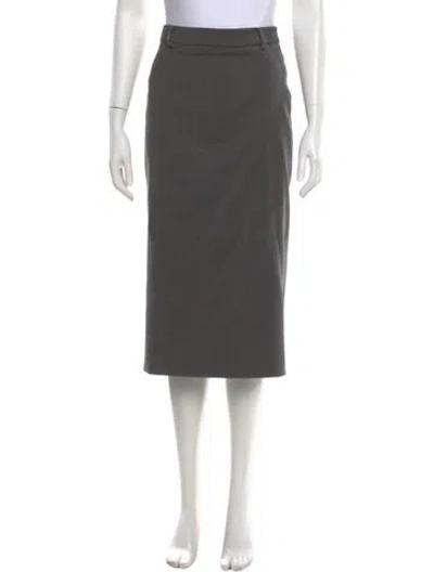 Pre-owned Pixie Market Midi Length Skirt In Gray