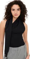 Pixie Market Neck Tie Knit Top Black In Black