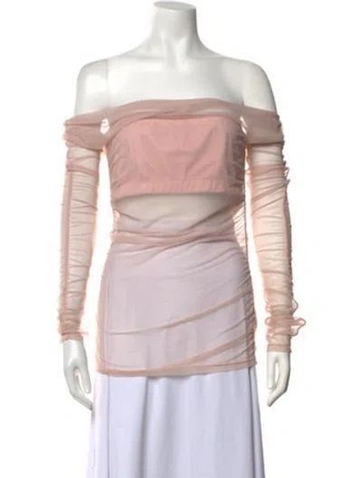Pre-owned Pixie Market Off-the-shoulder Long Sleeve Top W/ Tags In Pink