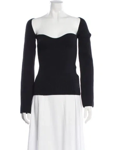 Pre-owned Pixie Market Off-the-shoulder Sweater In Blue