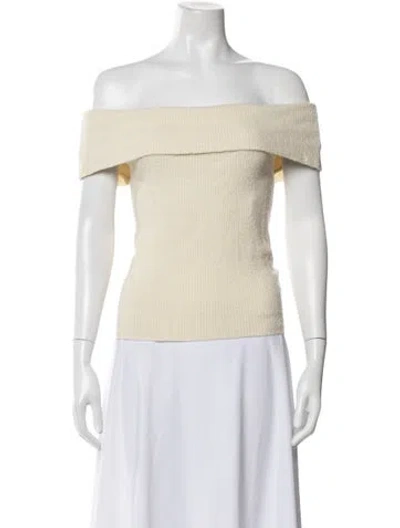 Pre-owned Pixie Market Off-the-shoulder Sweater In Neutral