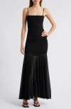 Pixie Market Romane Drop Waist Maxi Dress In Black