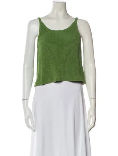 Pre-owned Pixie Market Scoop Neck Sleeveless Crop Top In Green