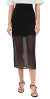 Pixie Market Skirt With Mesh Sheer Bottoms Black In Black