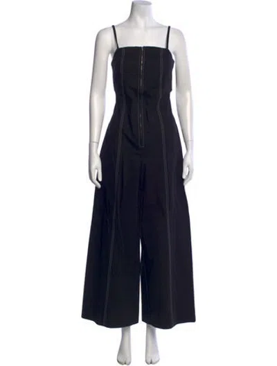 Pre-owned Pixie Market Square Neckline Jumpsuit In Black