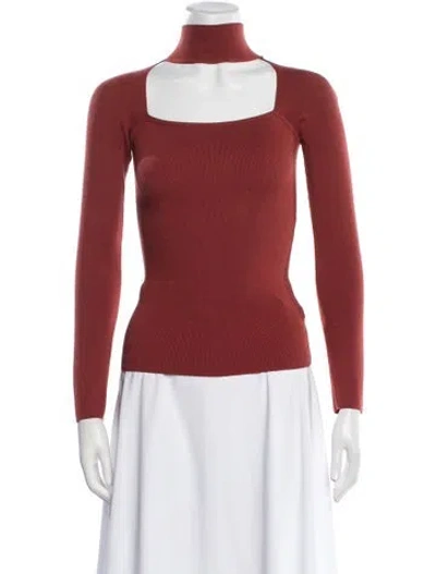 Pre-owned Pixie Market Square Neckline Long Sleeve Top In Brown