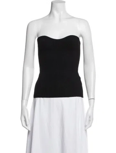 Pre-owned Pixie Market Strapless Crop Top In Black