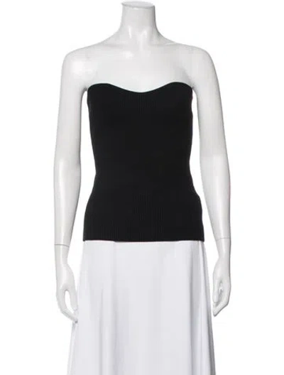 Pre-owned Pixie Market Strapless Crop Top In Black