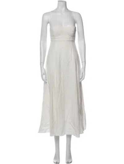 Pre-owned Pixie Market Strapless Midi Length Dress W/ Tags In White