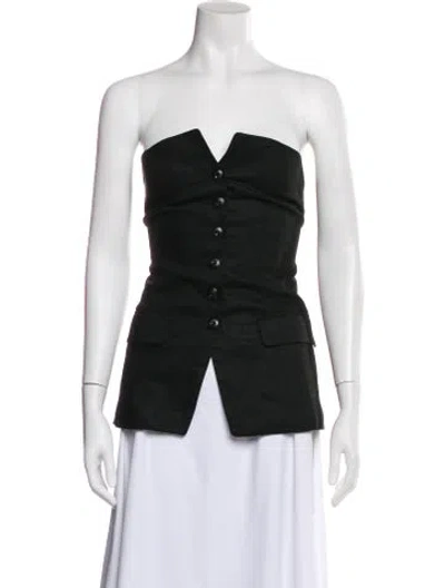 Pre-owned Pixie Market Strapless Top In Black