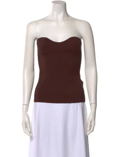 Pre-owned Pixie Market Strapless Top In Brown