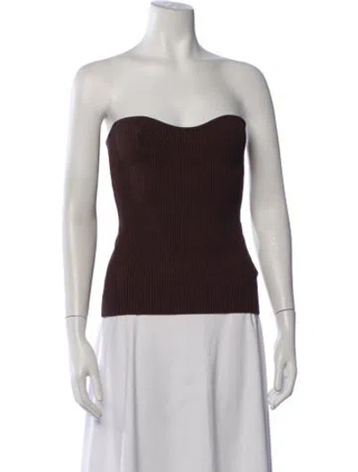 Pre-owned Pixie Market Strapless Top In Brown