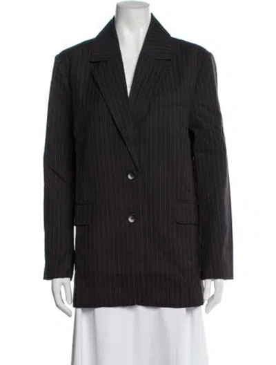 Pre-owned Pixie Market Striped Blazer In Gray