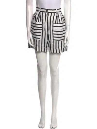 Pre-owned Pixie Market Striped Mini Shorts In White