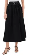 Pixie Market Thea Double Belted Skirt Black In Black