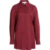 Pixie Market Tunic Shirt In Burgundy