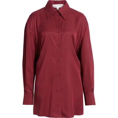 Pixie Market Tunic Shirt In Burgundy