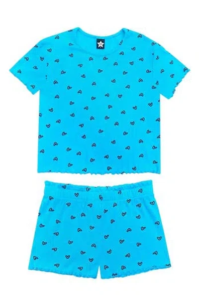 Pixielane Kids' 2-piece Easy Tee & Shorts Set In Blue