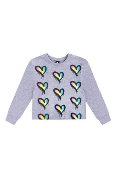 Pixielane Kids' Cloud Soft Rainbow Heart Graphic Sweatshirt