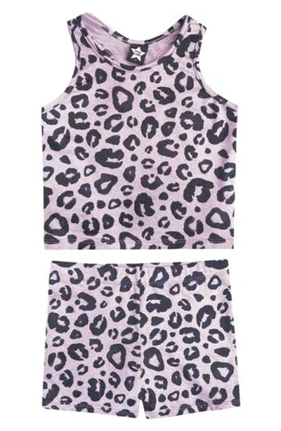 Pixielane Kids' Cropped Tank & Shorts Set In Animal Print
