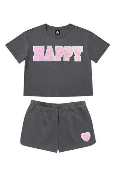 Pixielane Kids' Easy Sequin Top & Shorts Set In Black