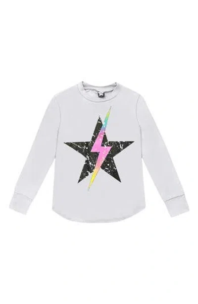 Pixielane Kids' Peace Love Rainbow Graphic Long Sleeve Tee In White