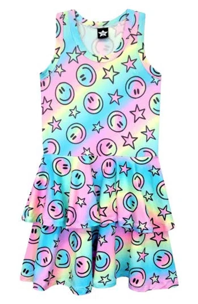 Pixielane Kids' Racerback Ruffle Skirt Dress In Multi