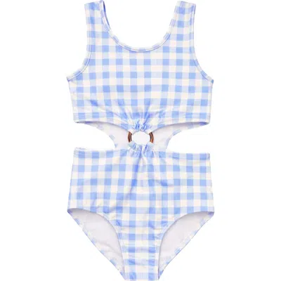 Pixielane Kids' Ring Cutout One-piece Swimsuit In Blue