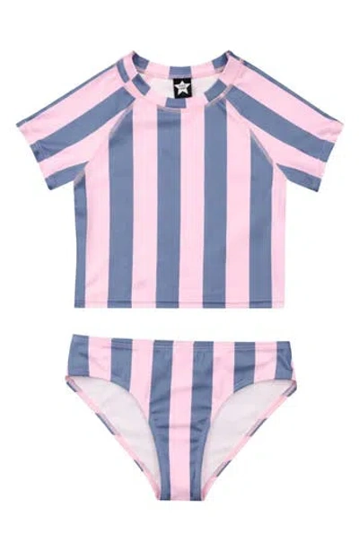 Pixielane Kids' Short Sleeve Rashguard Swimsuit In Multi
