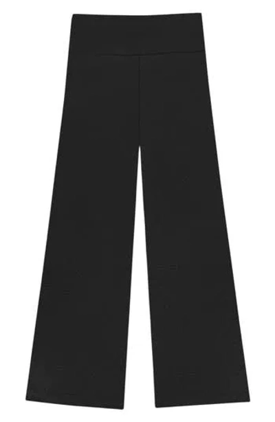 Pixielane Kids' Soft Luxe Wide Leg Leggings In Black