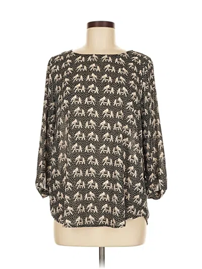 Pre-owned Pixley 3/4 Sleeve Blouse In Black