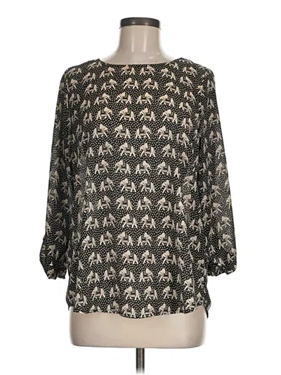 Pre-owned Pixley 3/4 Sleeve Blouse In Black