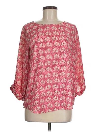 Pre-owned Pixley 3/4 Sleeve Blouse In Pink