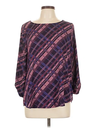 Pre-owned Pixley 3/4 Sleeve Blouse In Purple