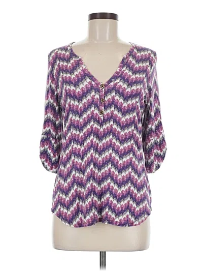 Pre-owned Pixley 3/4 Sleeve Blouse In Purple