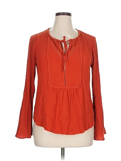 Pre-owned Pixley Long Sleeve Blouse In Orange