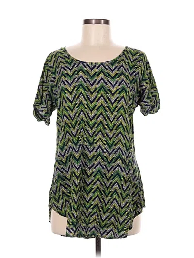 Pre-owned Pixley Short Sleeve Blouse In Green