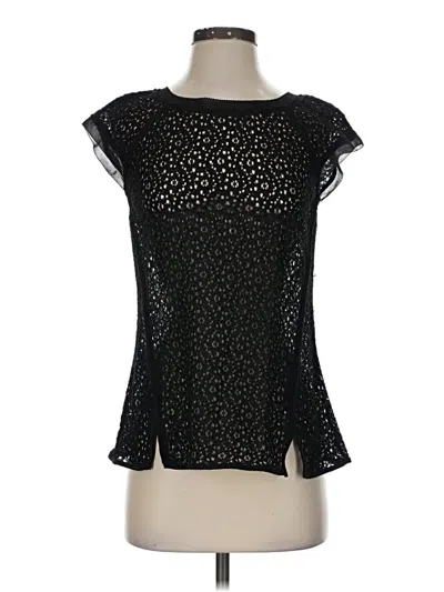 Pre-owned Pixley Short Sleeve Top Black Keyhole Neckline Tops