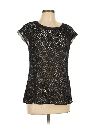 Pre-owned Pixley Short Sleeve Top Black Scoop Neck Tops