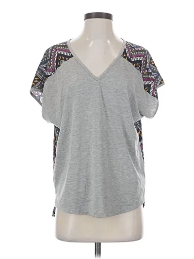 Pre-owned Pixley Short Sleeve Top Gray V-neck Tops