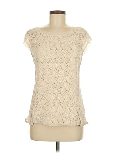 Pre-owned Pixley Short Sleeve Top Ivory Boatneck Tops In White
