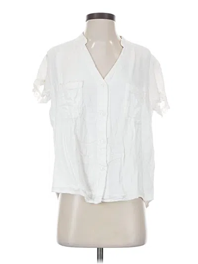 Pre-owned Piyama Short Sleeve Blouse In White